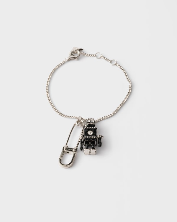 Metal and enamel bracelet - Steel/Black Metal and enamel bracelet - Steel/Black
