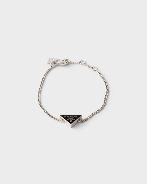 Enameled metal bracelet - Steel/Black Enameled metal bracelet - Steel/Black