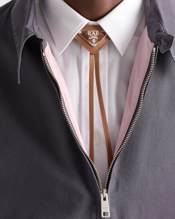 Saffiano leather bolo tie - Light Tan Saffiano leather bolo tie - Light Tan
