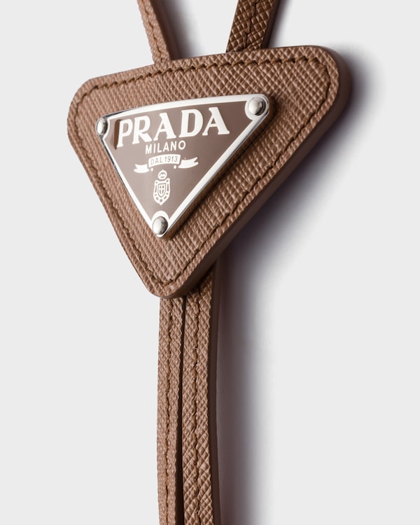 Saffiano leather bolo tie - Light Tan Saffiano leather bolo tie - Light Tan