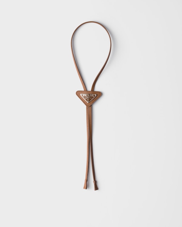 Saffiano leather bolo tie - Light Tan Saffiano leather bolo tie - Light Tan