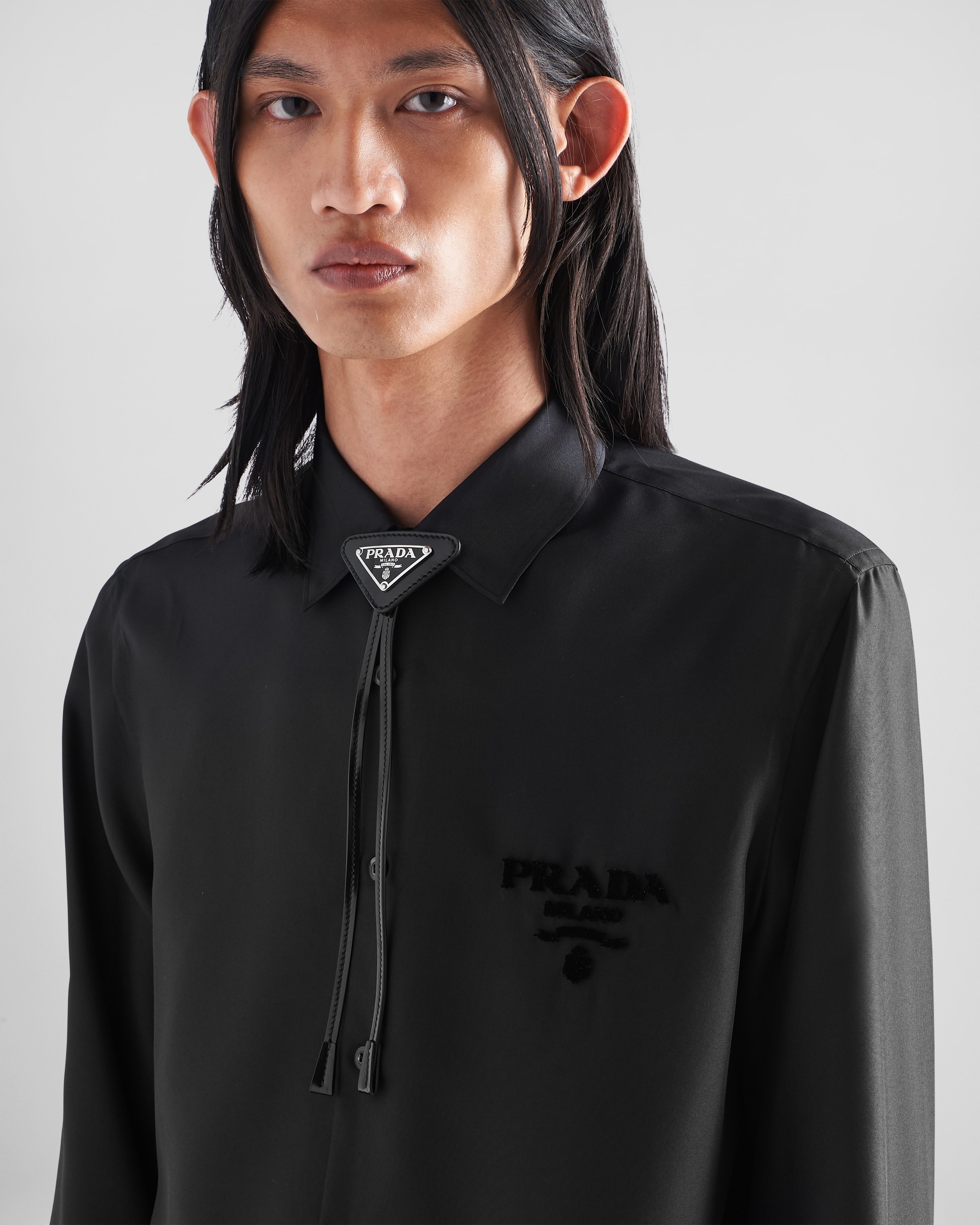 Triangle Bolo Tie in Black - Prada