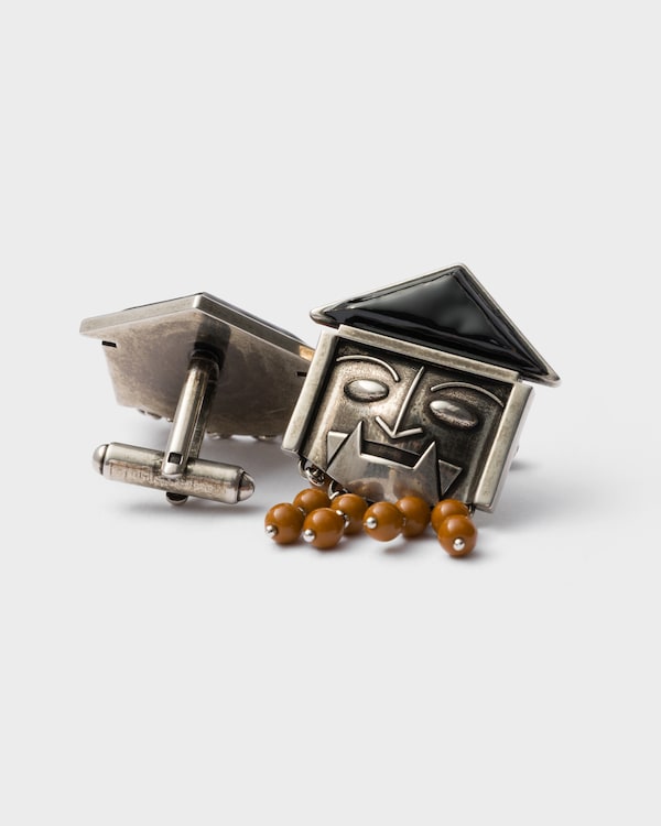 Resin and metal cufflinks - Black/Brown Resin and metal cufflinks - Black/Brown