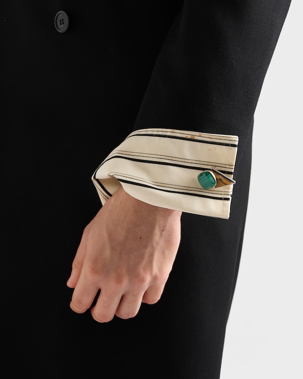 Metal and semi-precious stone cufflinks - Malachite/Tiger Eye Metal and semi-precious stone cufflinks - Malachite/Tiger Eye