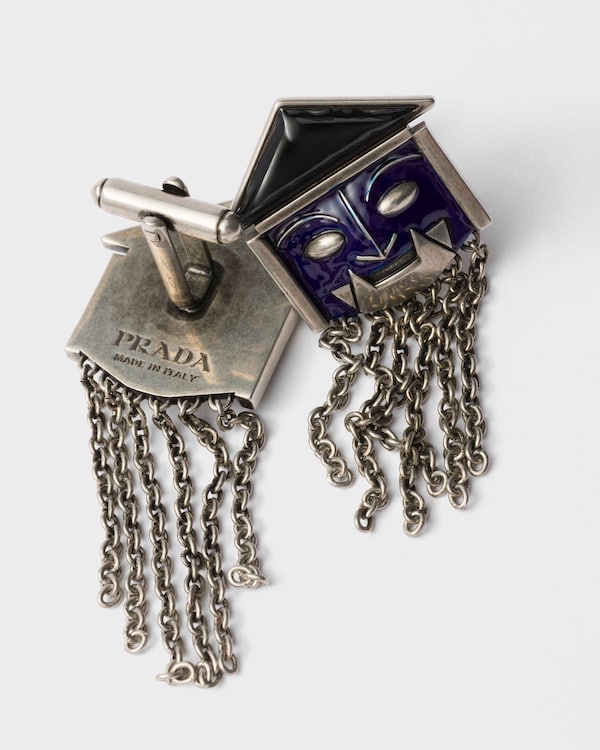 Resin and metal cufflinks - Black/Lapis Resin and metal cufflinks - Black/Lapis