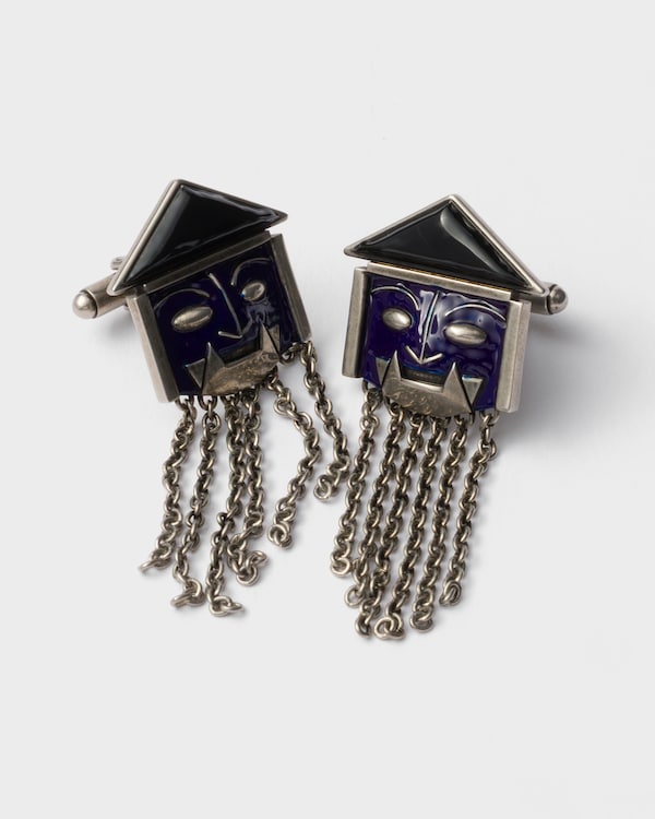 Resin and metal cufflinks - Black/Lapis Resin and metal cufflinks - Black/Lapis