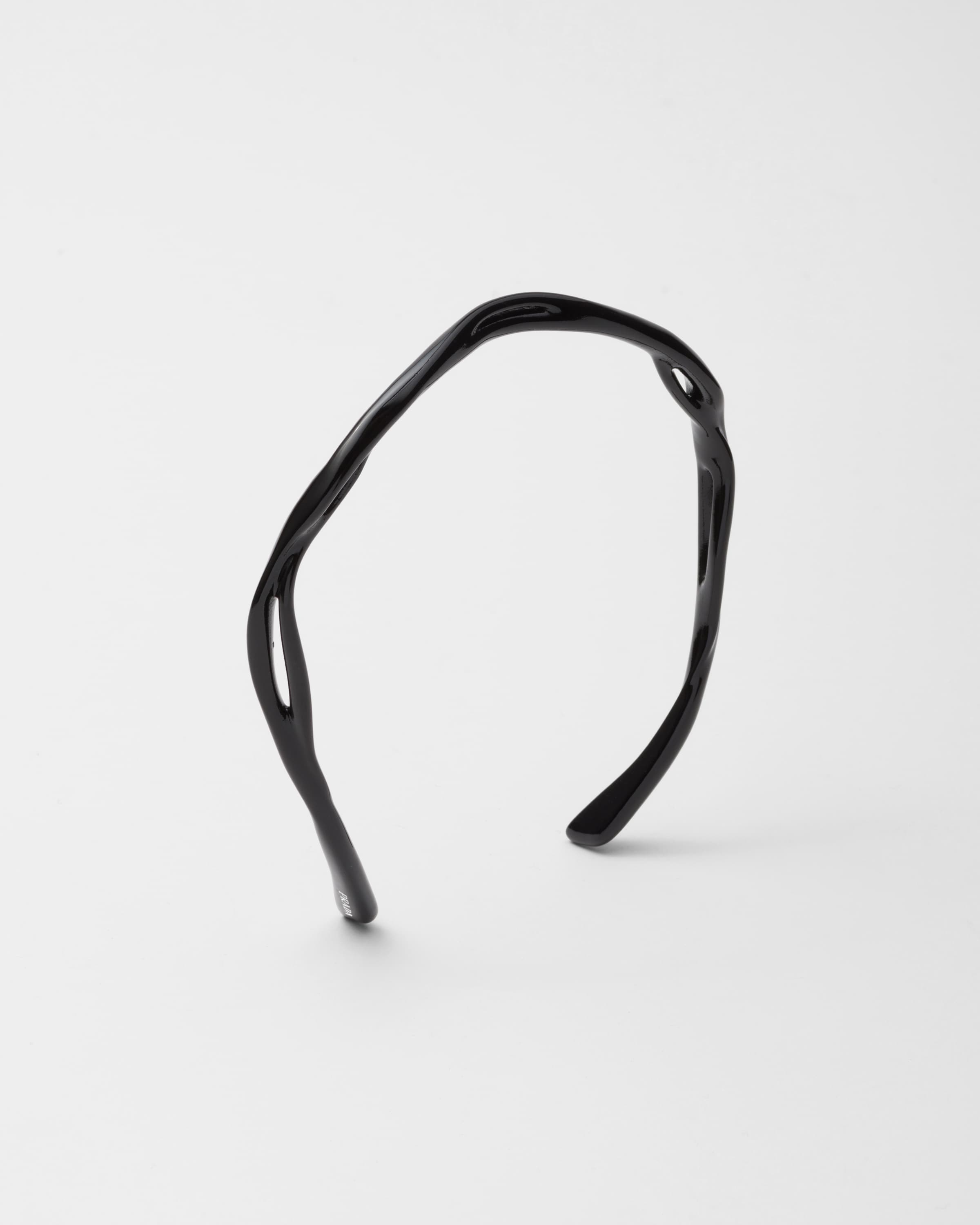 Shop Prada Headband Aus Nylon In Black