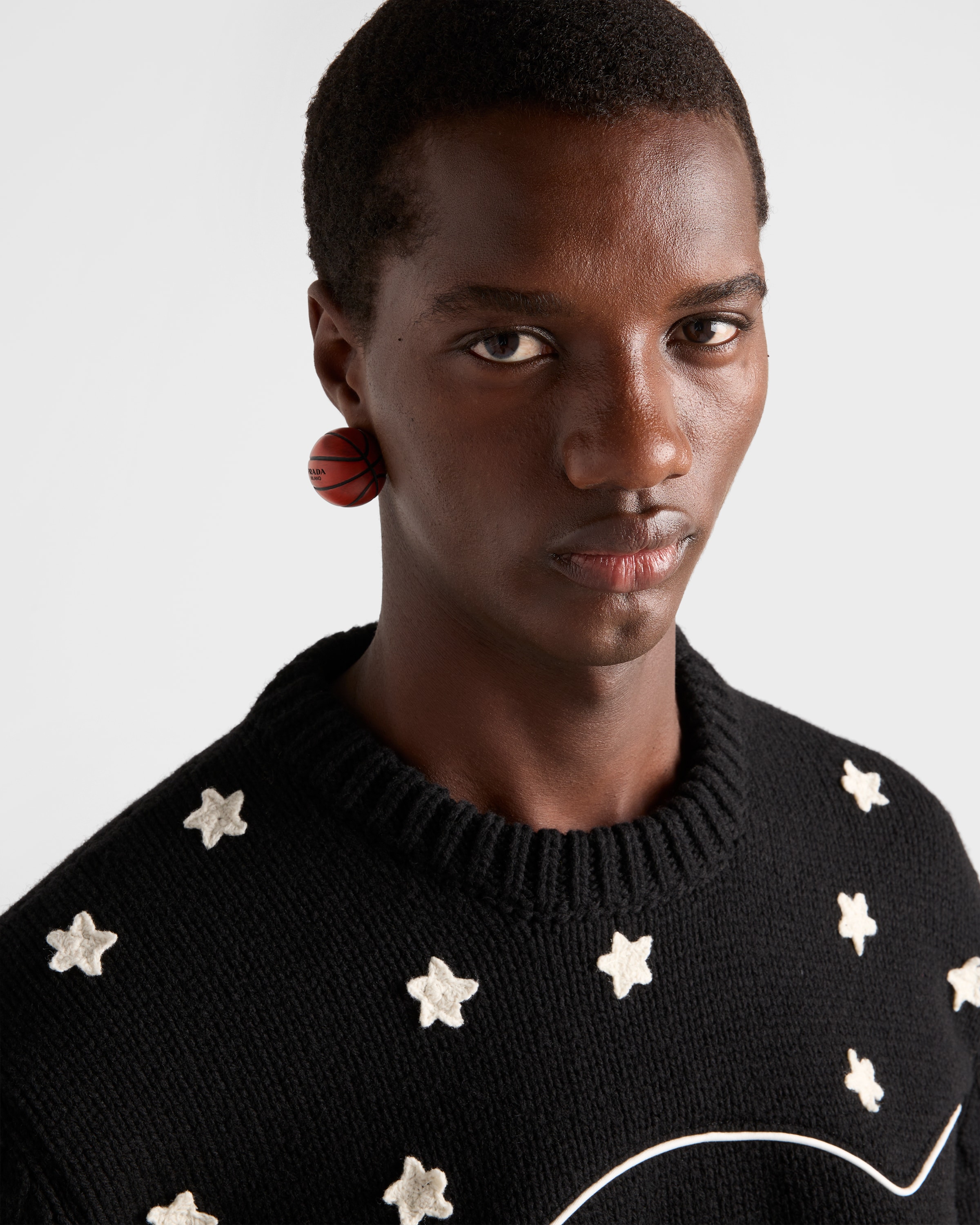 Prada Basketball Clip Earrings