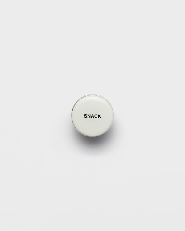 Enameled metal earring - White/Black Enameled metal earring - White/Black