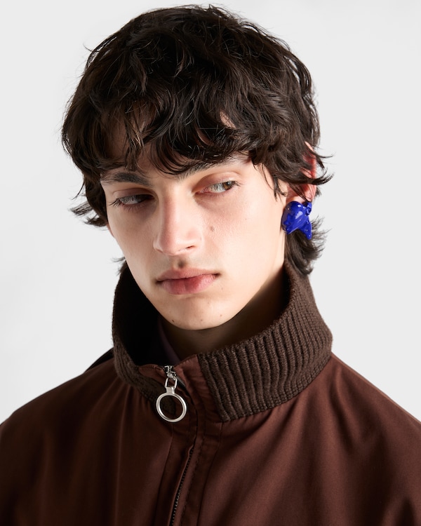 Resin and metal earring - Lapis Resin and metal earring - Lapis