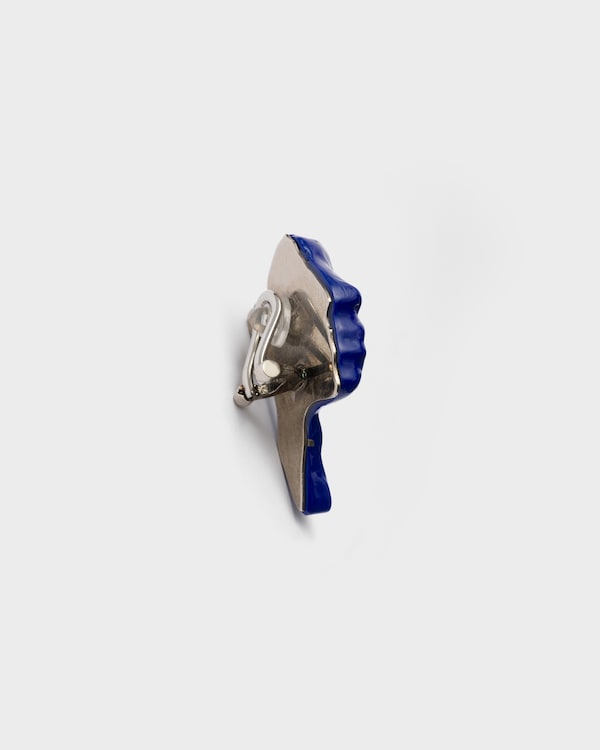 Resin and metal earring - Lapis Resin and metal earring - Lapis
