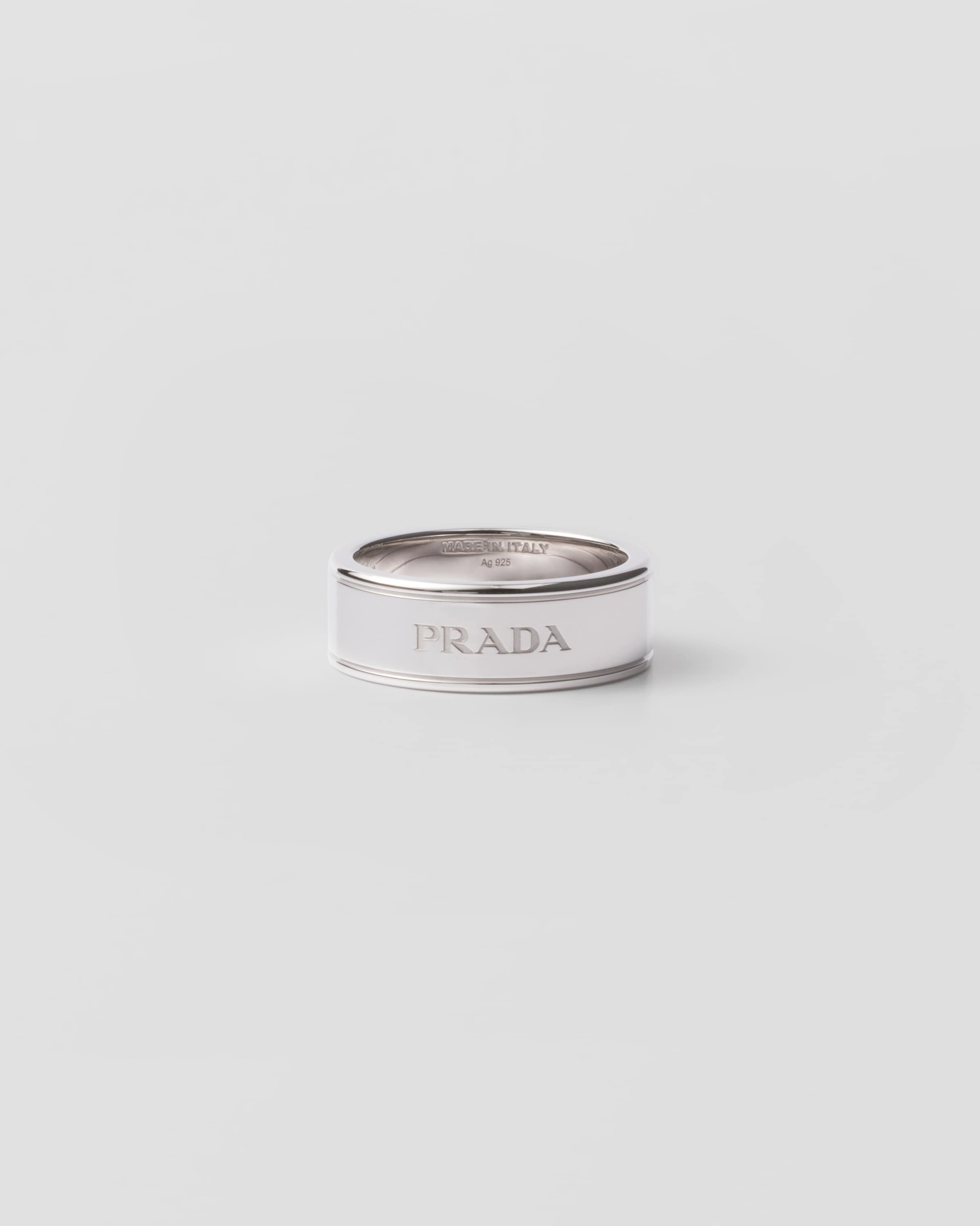 Prada Logo Jewels Ring, Man, Silver, Size