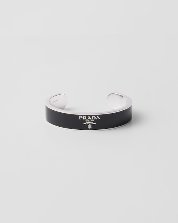 ブラック サフィアーノレザー ブレスレット | PRADA