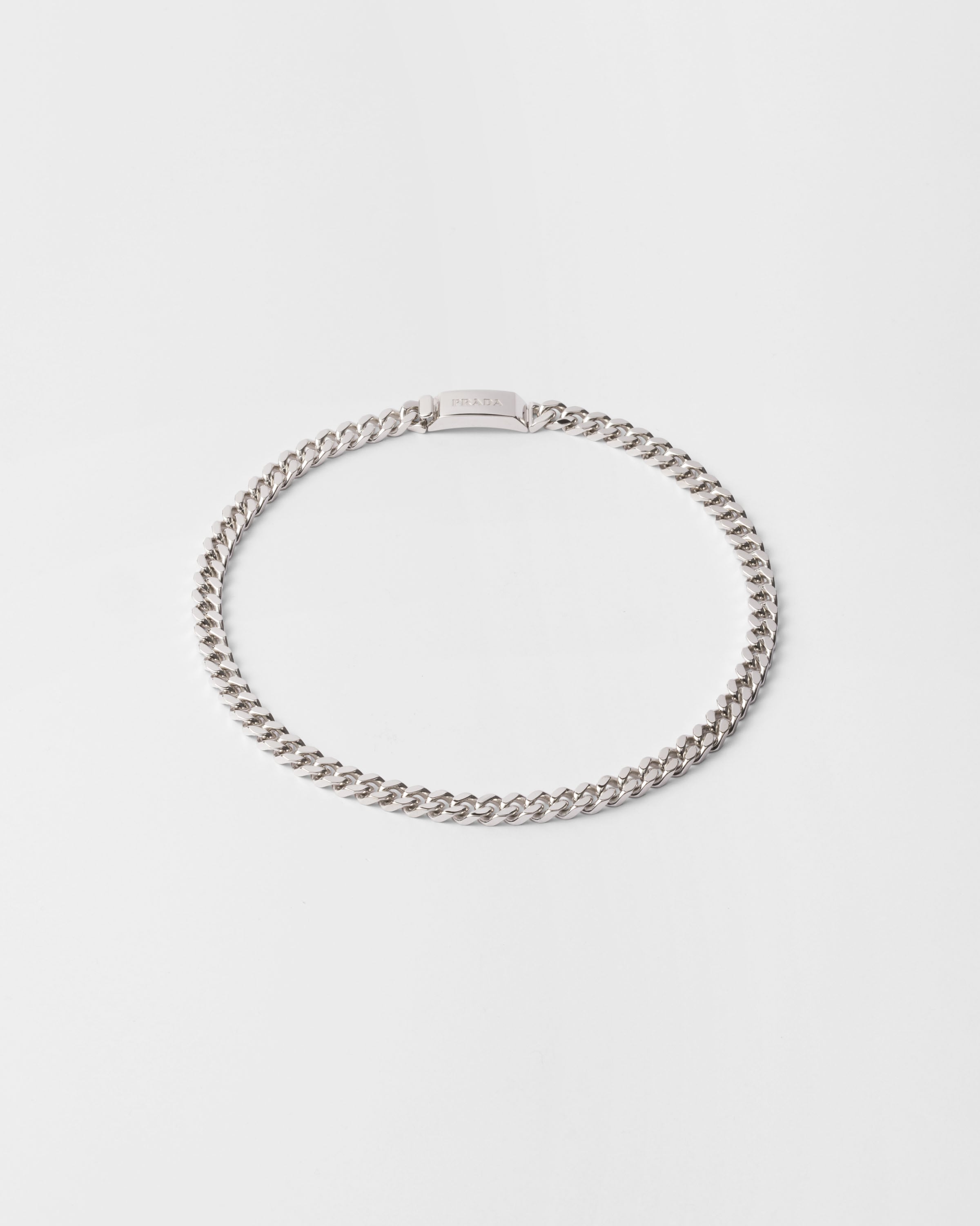 Prada Silver Chain Necklace, Man, Silver