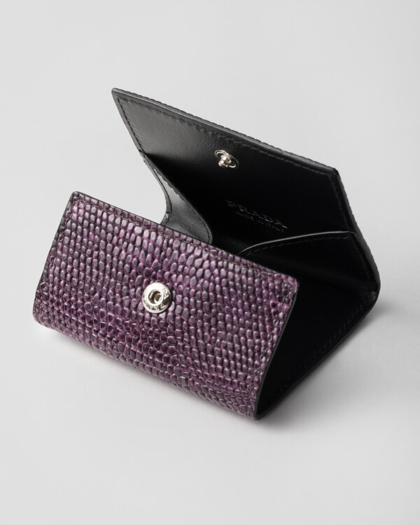 محفظة للنقود المعدنية من جلد السحلية - أرجواني بتونيا محفظة للنقود المعدنية من جلد السحلية - أرجواني بتونيا