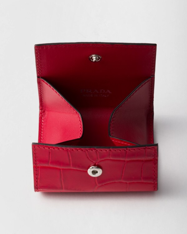 Crocodile leather coin purse - Red Crocodile leather coin purse - Red