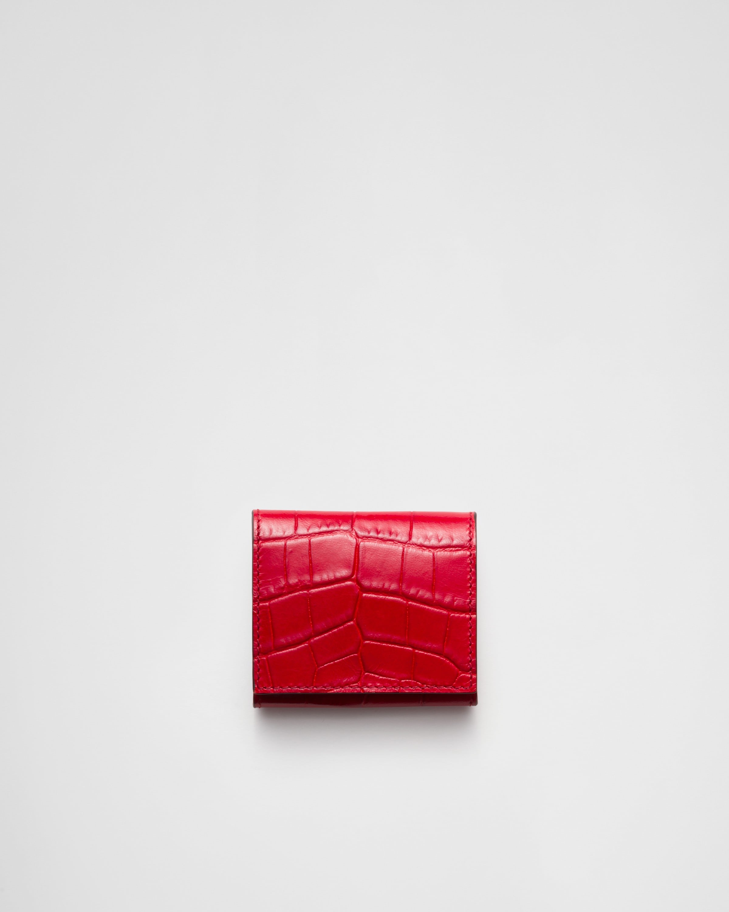 Red Crocodile Leather Coin Purse | PRADA