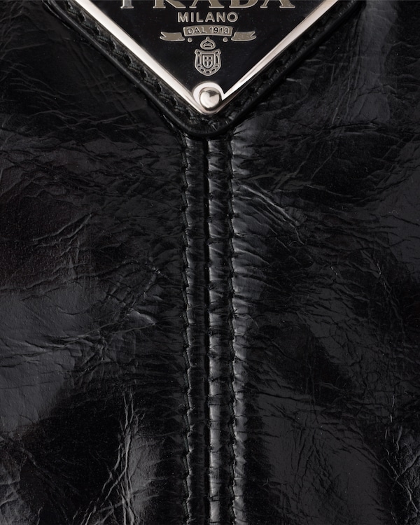 Leather zipper pouch - Black Leather zipper pouch - Black