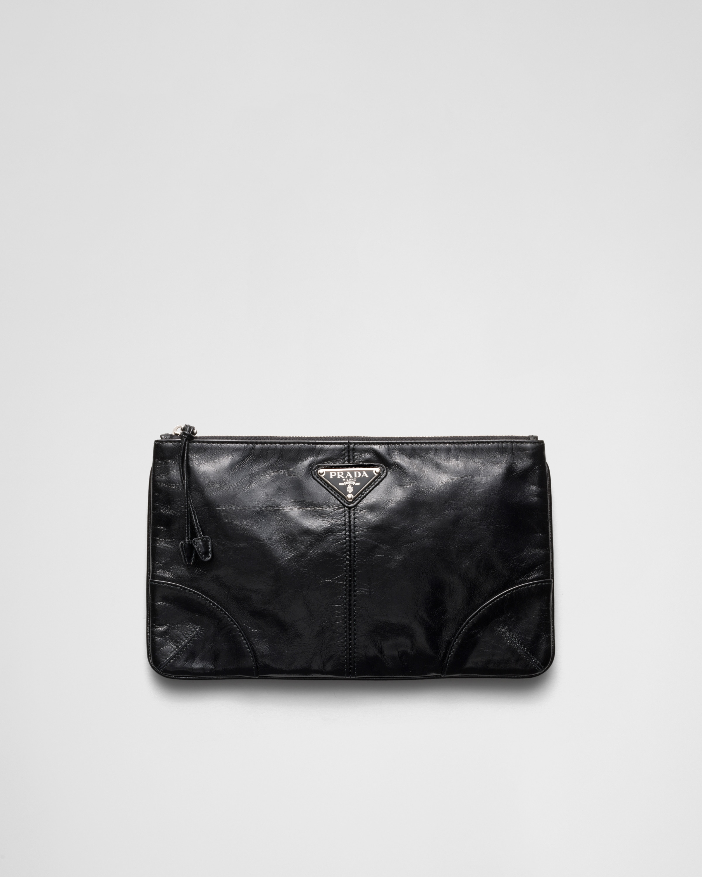 Black Leather Pouch PRADA