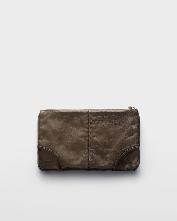 Leather pouch - Military Green Leather pouch - Military Green