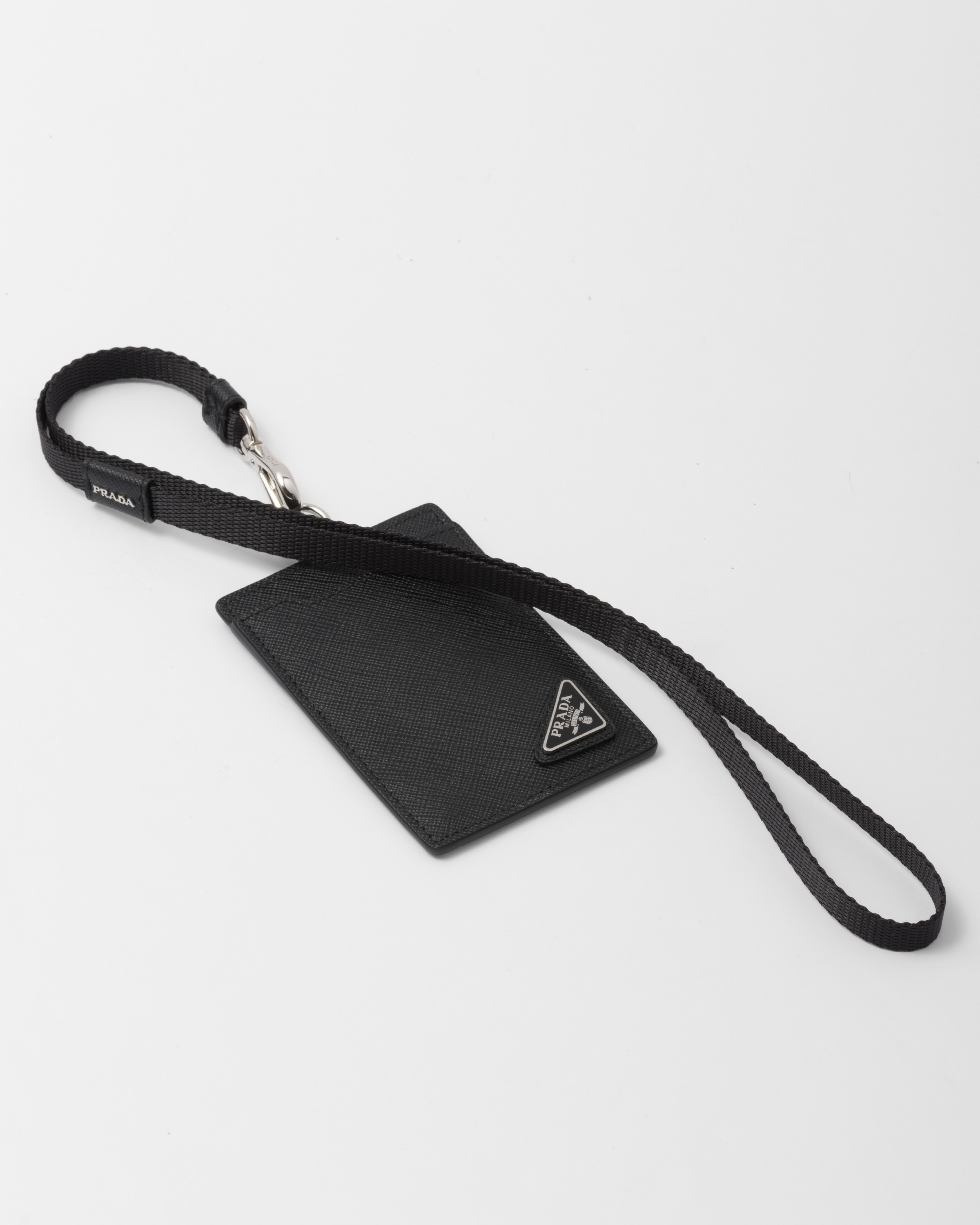 Prada badge holder black