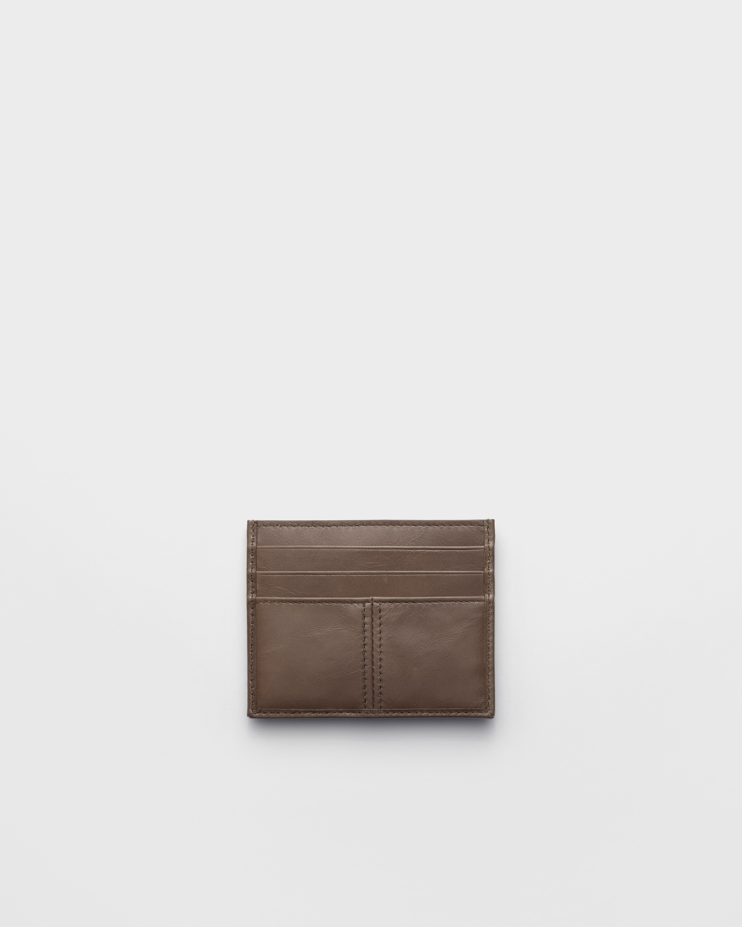 Clay Grey Leather card holder | PRADA - Canada
