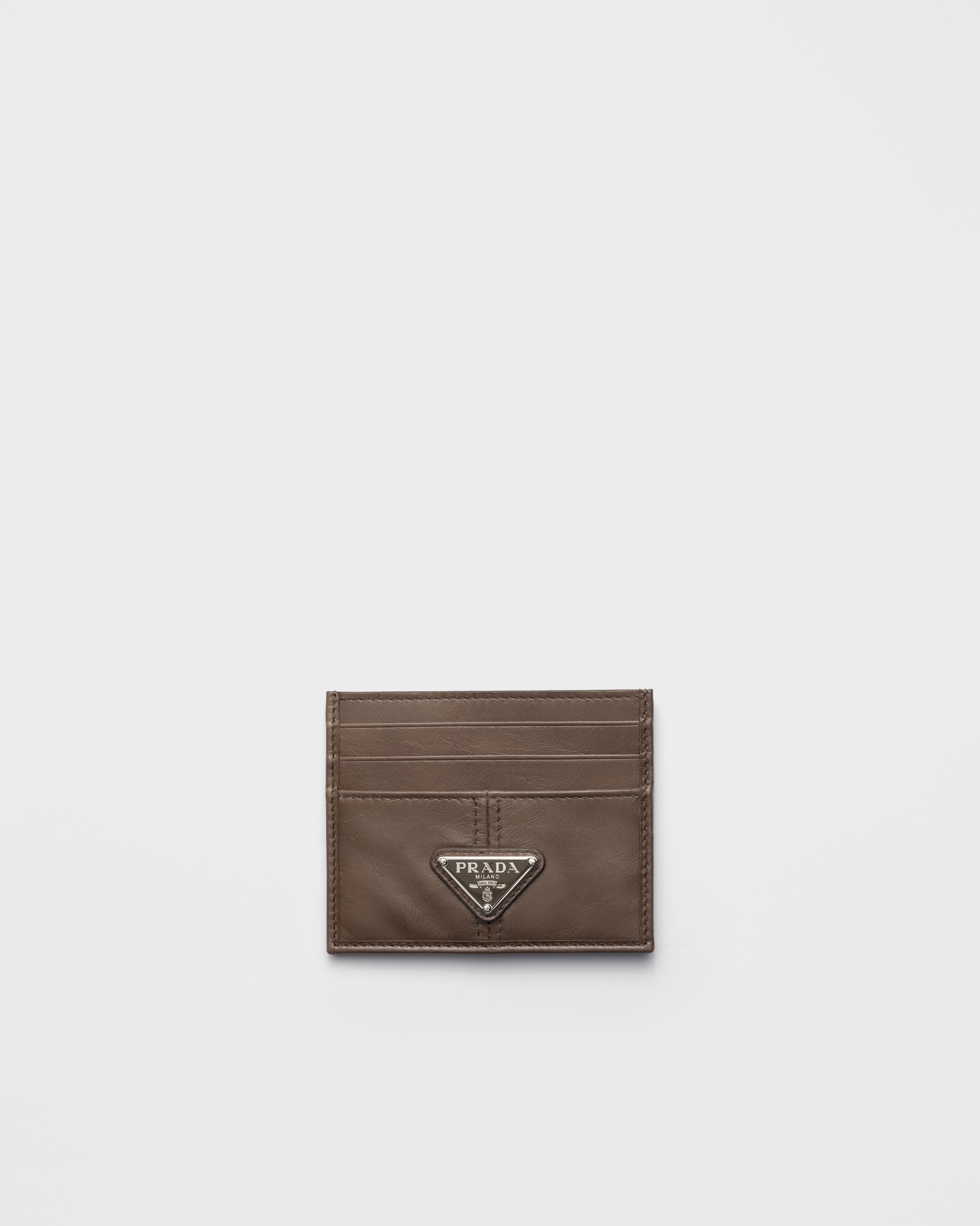 Clay Grey Leather card holder | PRADA - Denmark Clay Grey Leather card holder | PRADA - Denmark