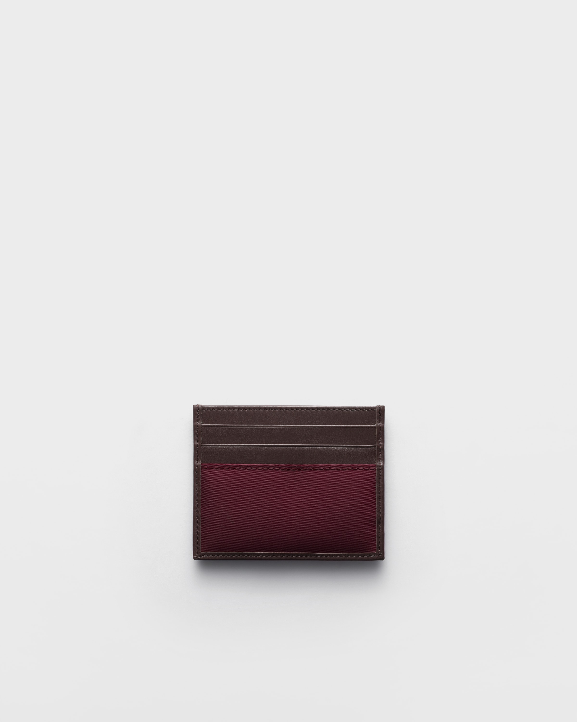 Re-Nylon and leather card holder