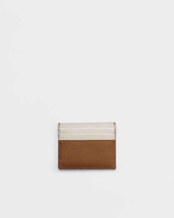 Porte-cartes en cuir Saffiano - Cuir/Talc Porte-cartes en cuir Saffiano - Cuir/Talc