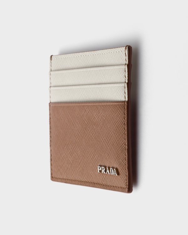 Porte-cartes en cuir Saffiano - Cuir/Talc Porte-cartes en cuir Saffiano - Cuir/Talc