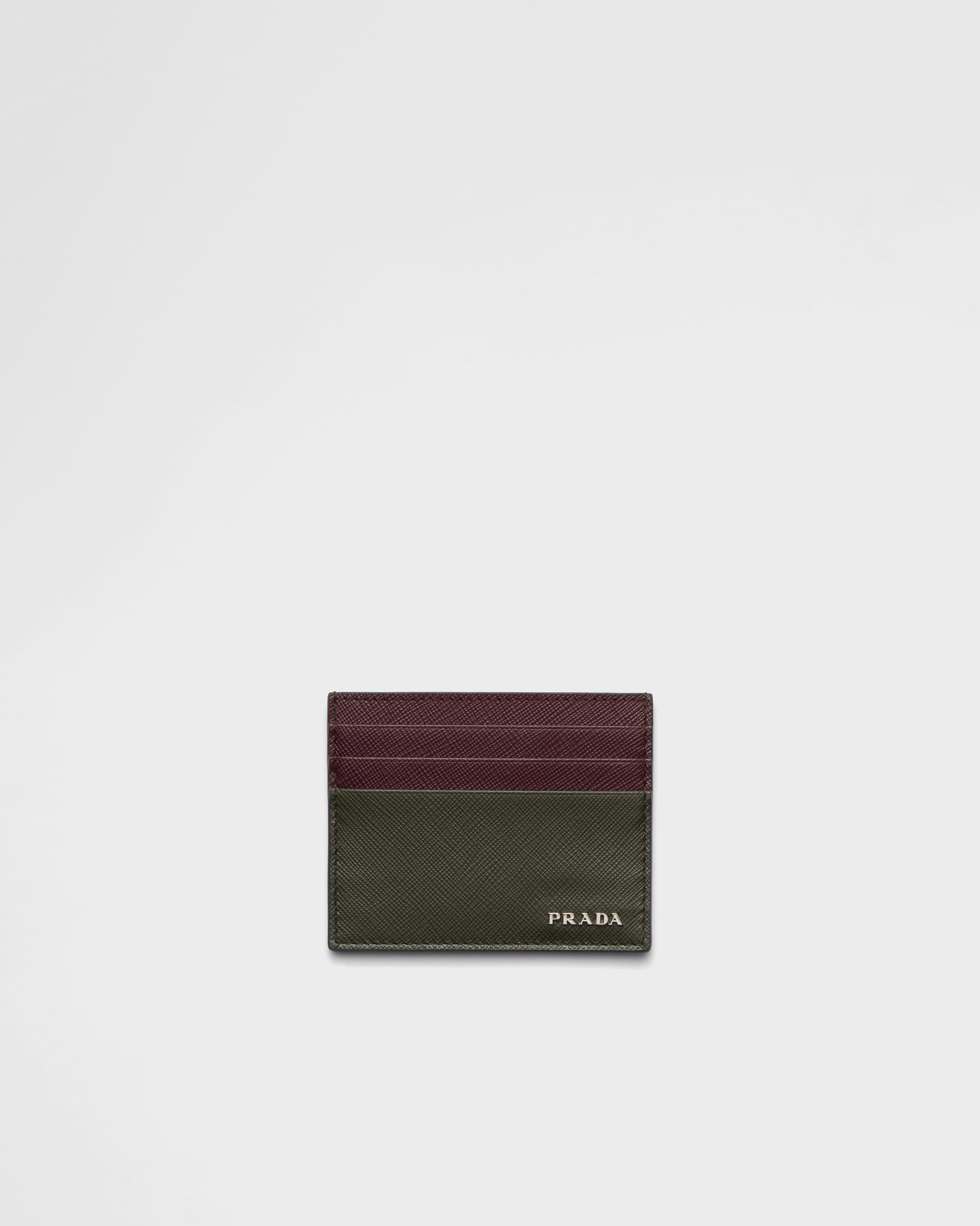Camouflage/burgundy Saffiano Leather Card Holder | PRADA