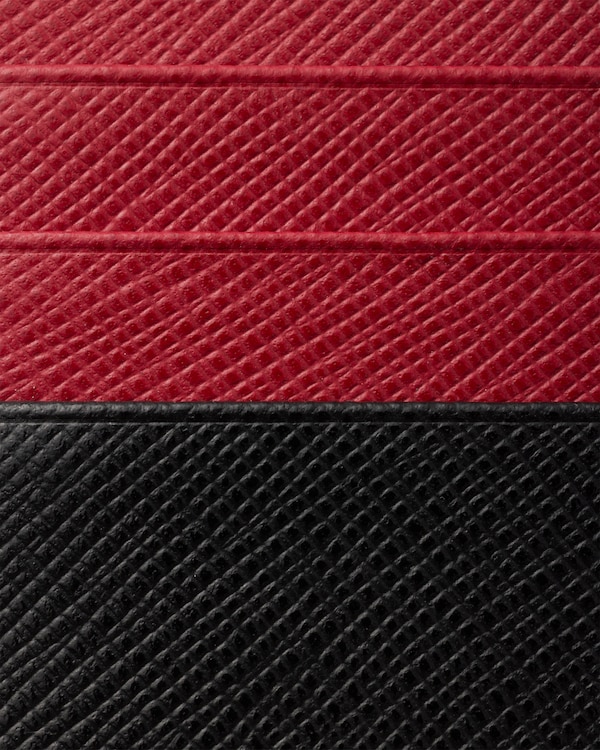Saffiano leather card holder - Black/Fiery Red Saffiano leather card holder - Black/Fiery Red
