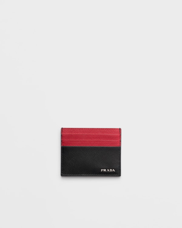 Saffiano leather card holder - Black/Fiery Red Saffiano leather card holder - Black/Fiery Red