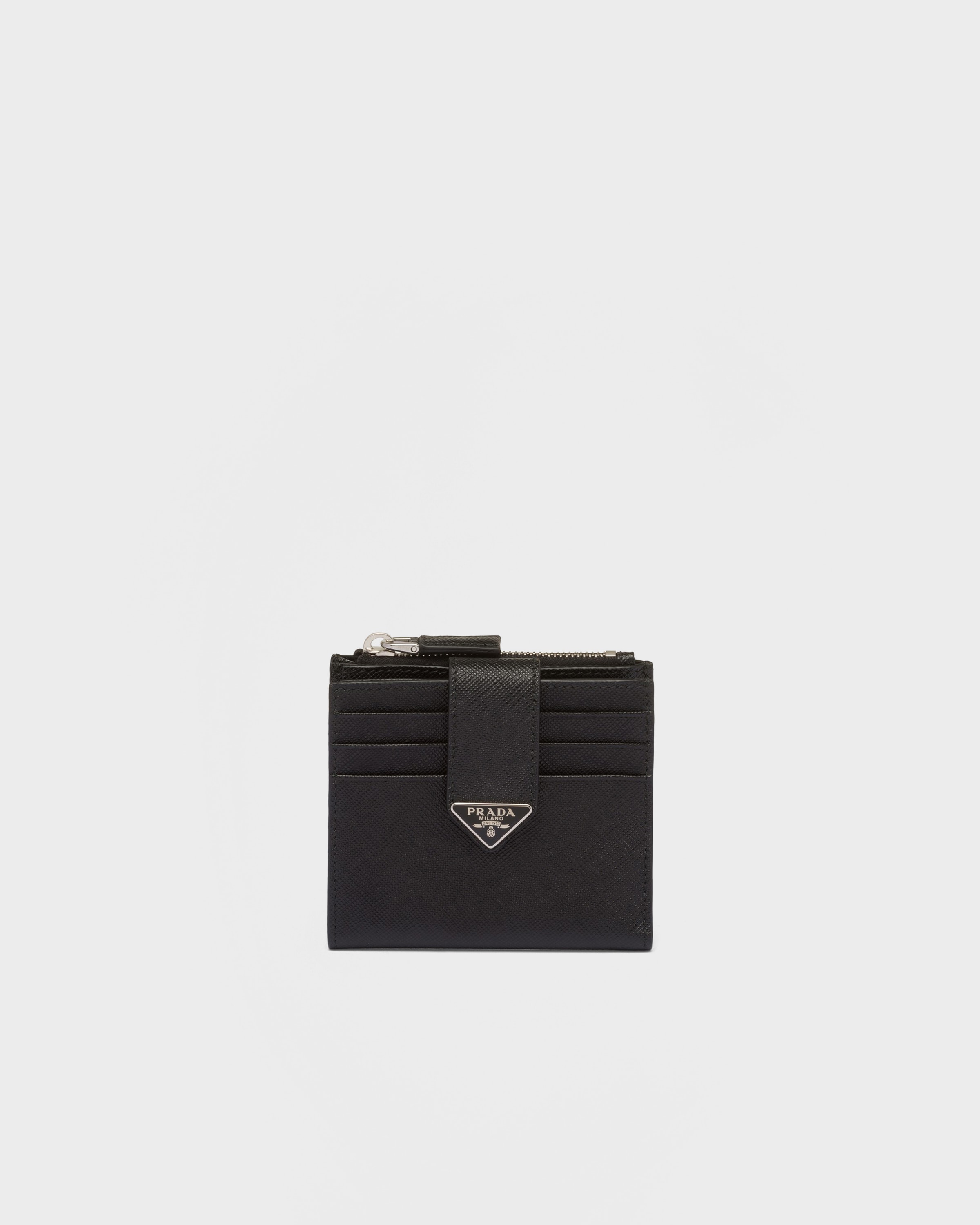 ブラック サフィアーノトライアングル カードホルダー | PRADA - 日本