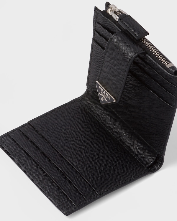 Porte-cartes en cuir saffiano - Noir Porte-cartes en cuir saffiano - Noir