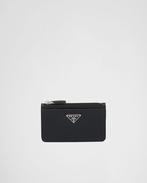 ブラック サフィアーノトライアングル カードケース | Prada