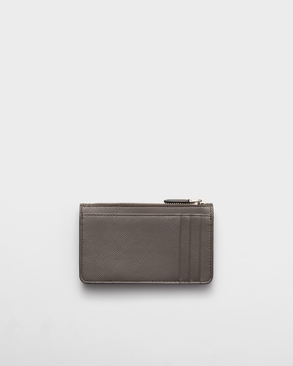 Saffiano leather card holder - Smoky Gray Saffiano leather card holder - Smoky Gray