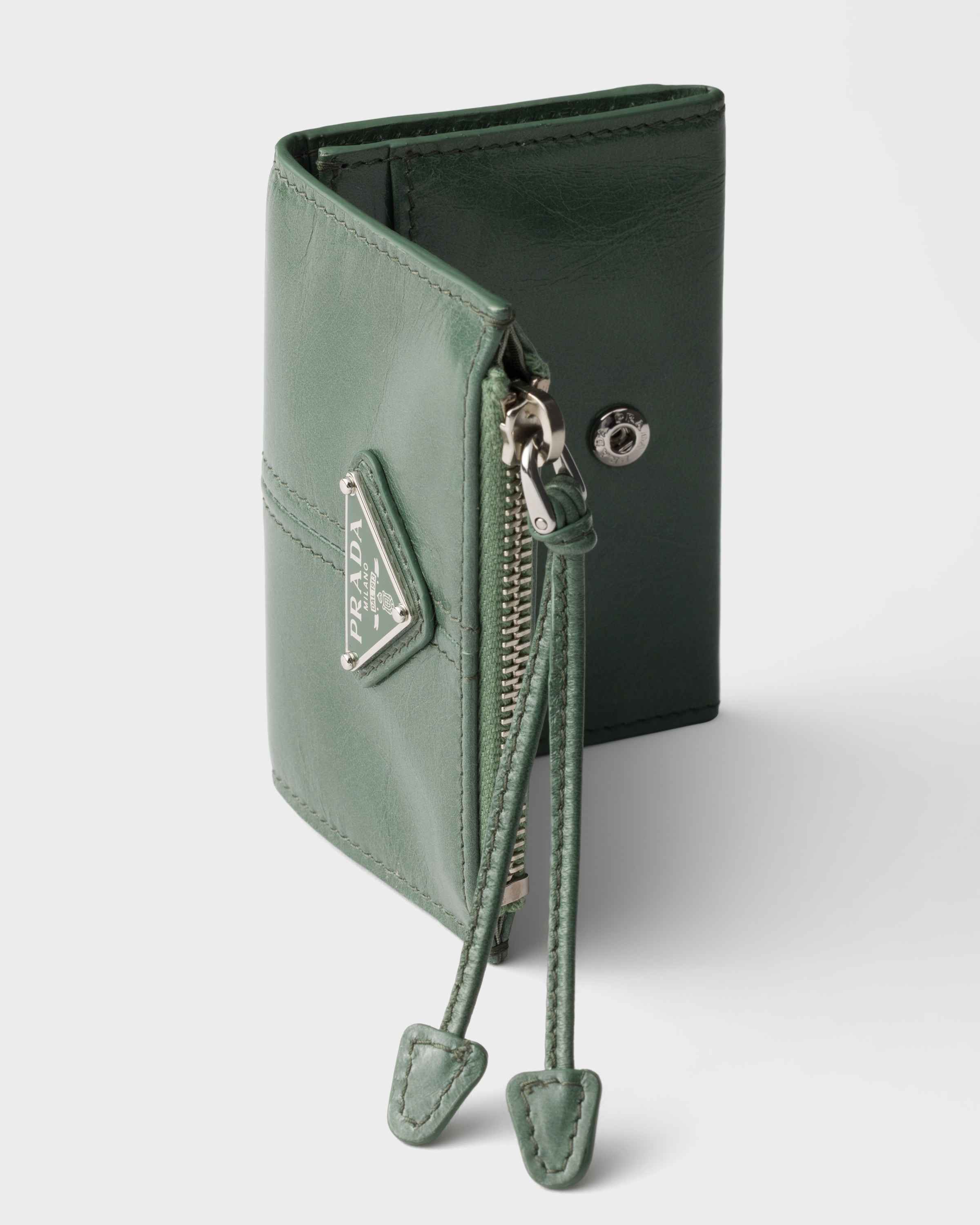 セージグリーン レザー カードケース | PRADA