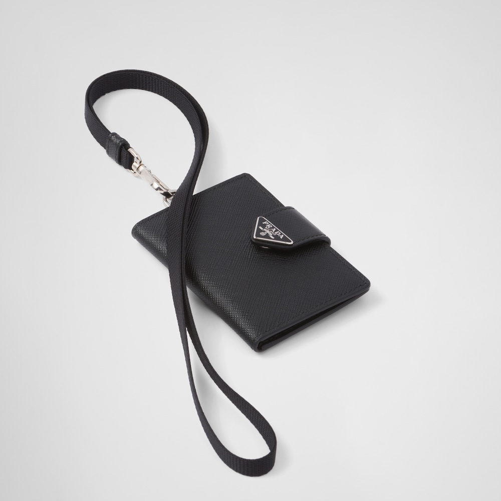 Prada Porte-cartes en cuir et cuir Saffiano 1