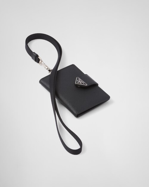 Prada Porte-cartes en cuir et cuir Saffiano 1