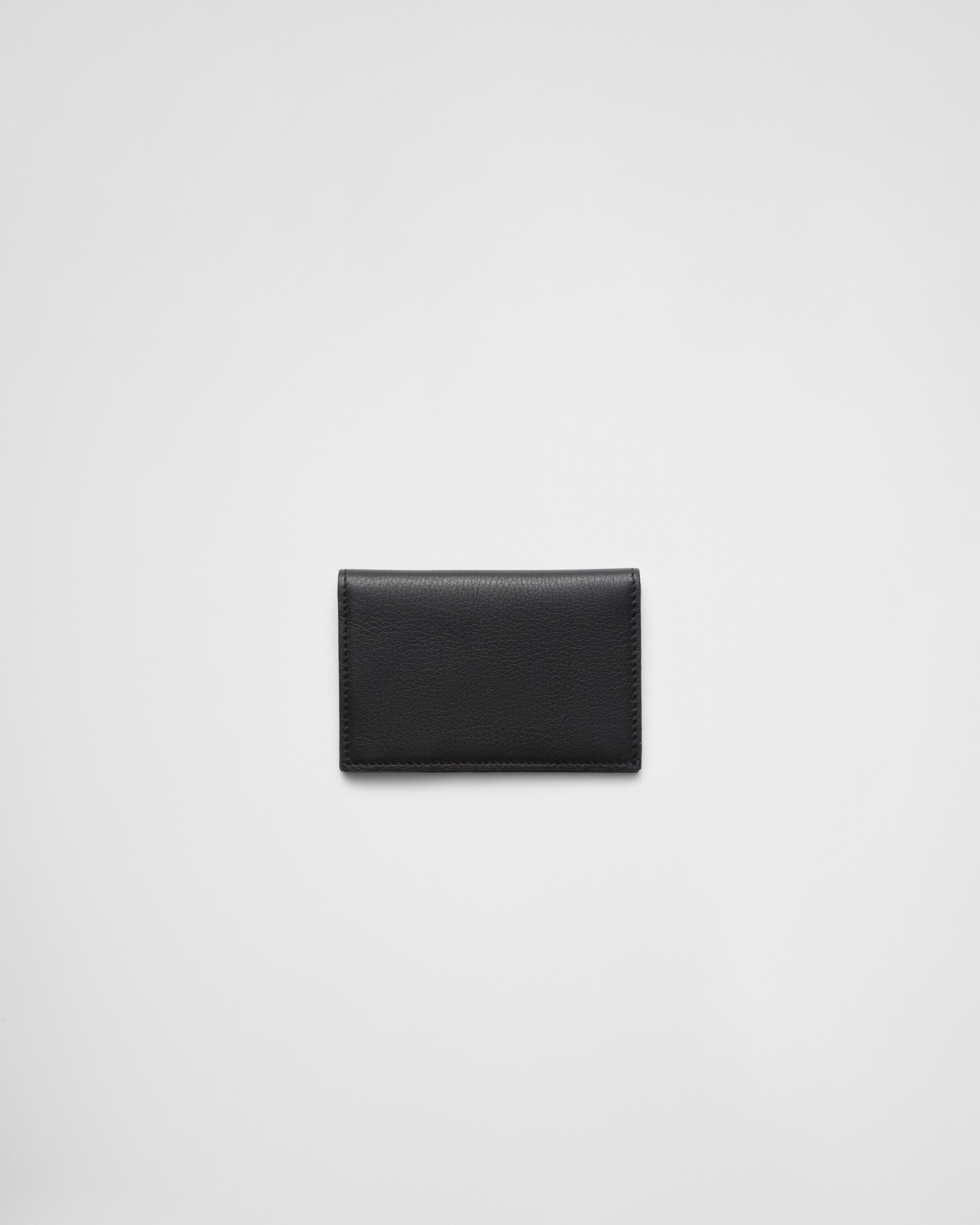 Shop Prada Leather Card Holder In Black