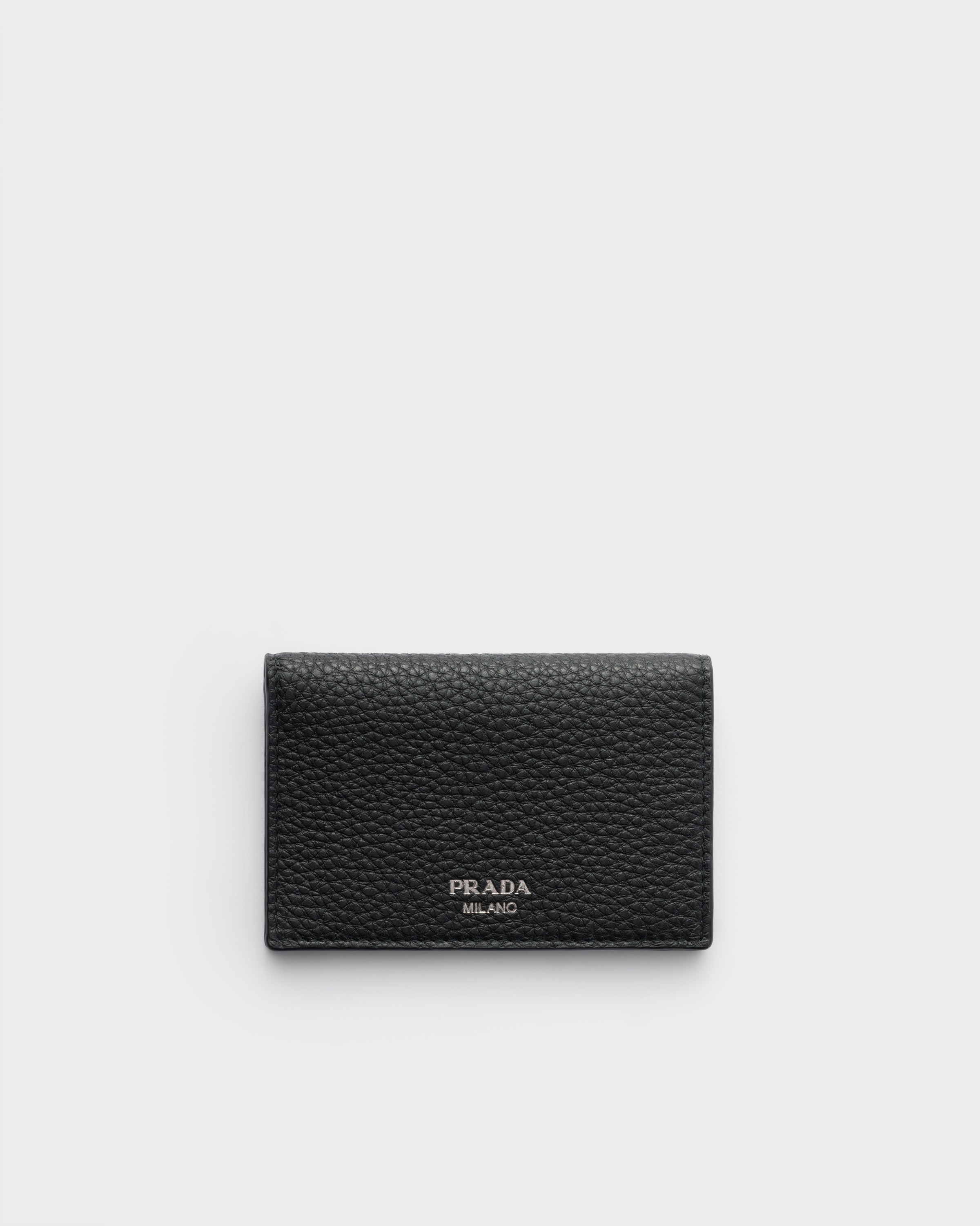 Black Leather Card Holder | PRADA - United States