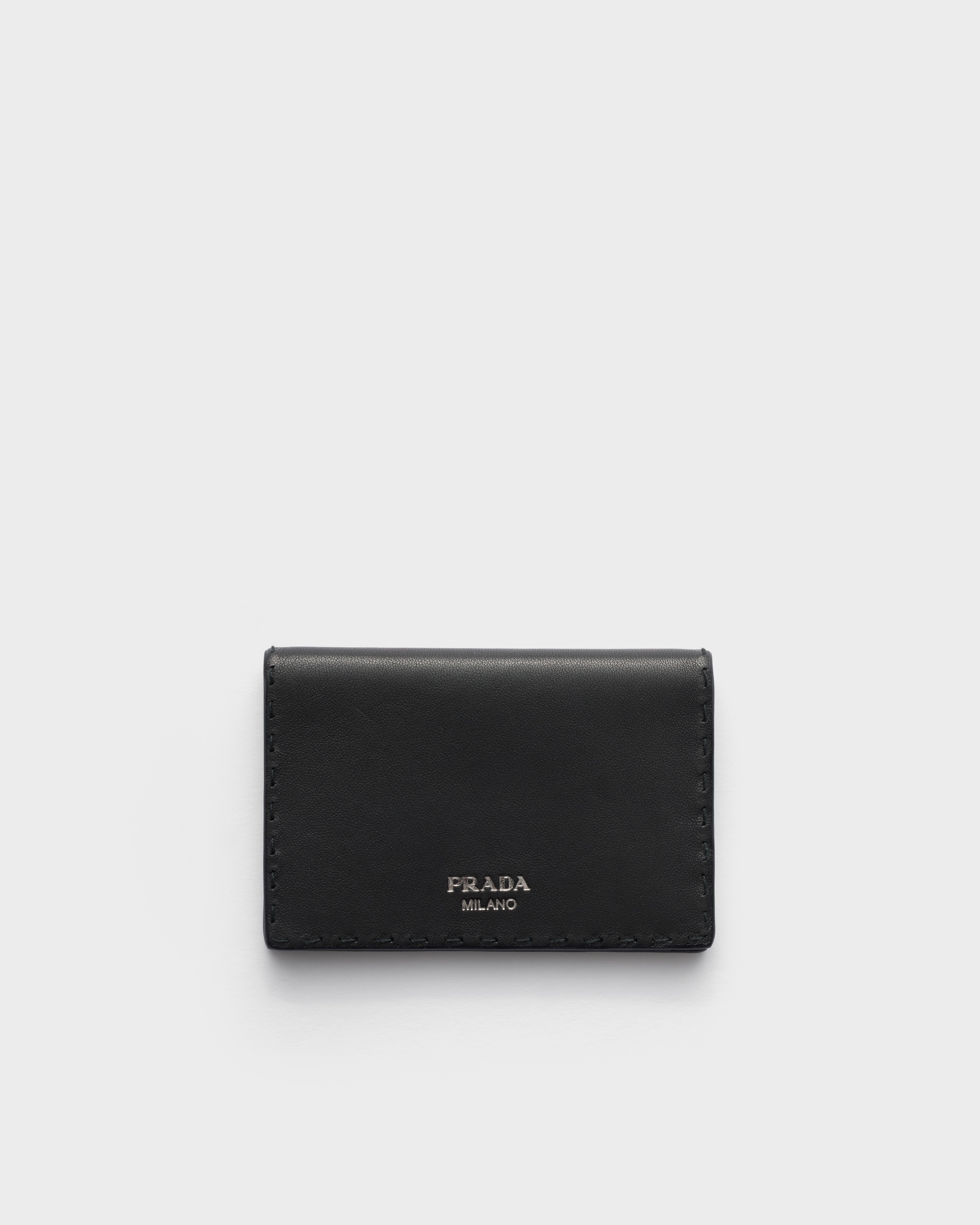 ブラック アンティーク加工レザー カードケース | PRADA - 日本