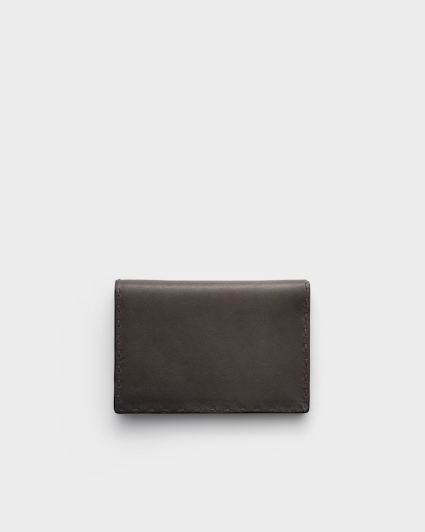 Antiqued leather card holder - Graphite Antiqued leather card holder - Graphite