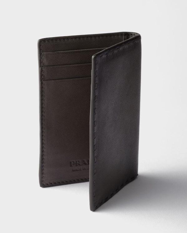 Antiqued leather card holder - Graphite Antiqued leather card holder - Graphite