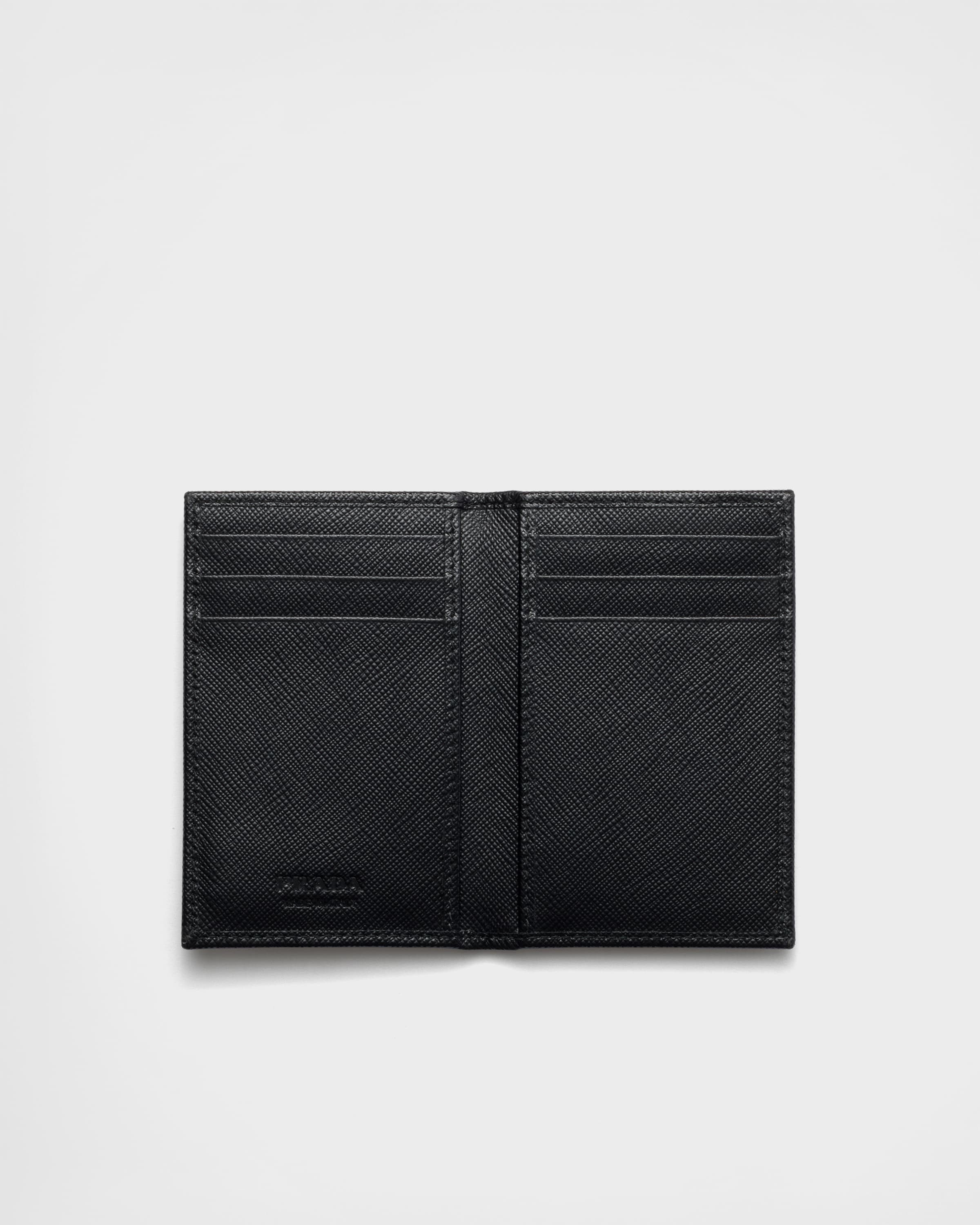 Black Saffiano Leather Card Holder | PRADA - Turkey