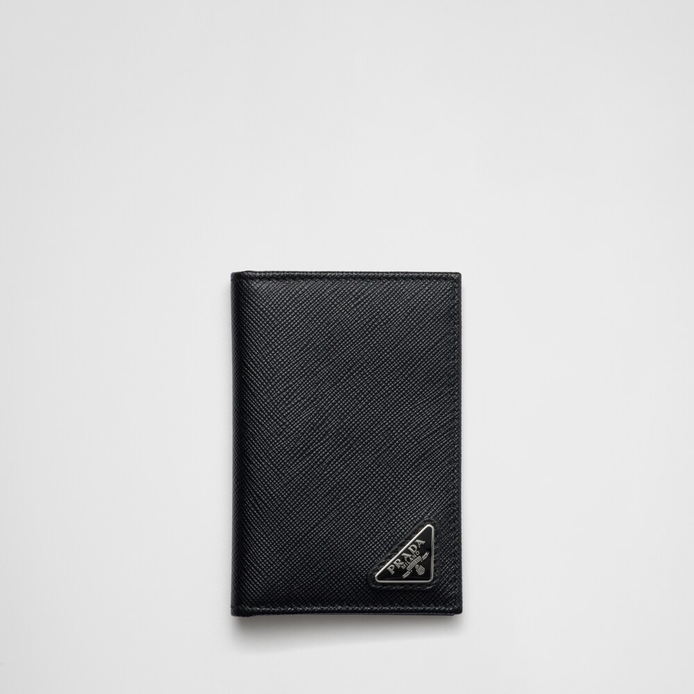 Black Saffiano Leather Card Holder | Prada