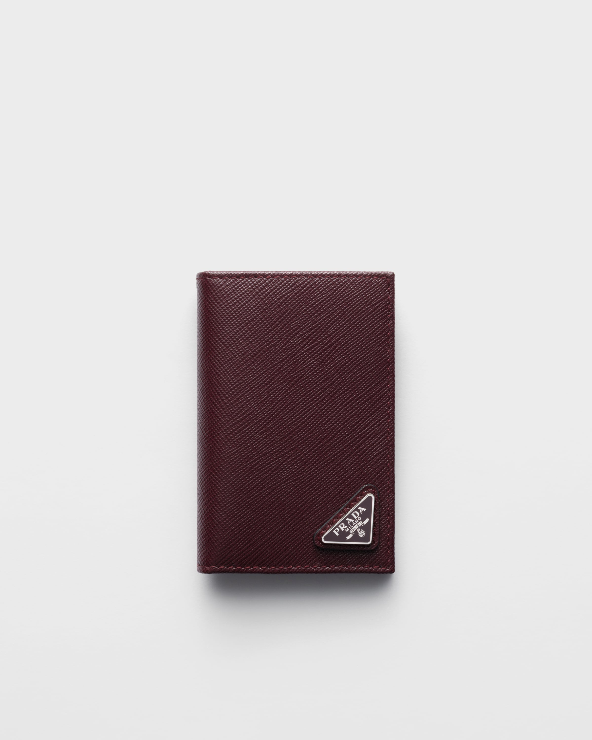 Burgundy Saffiano Leather Card Holder | PRADA