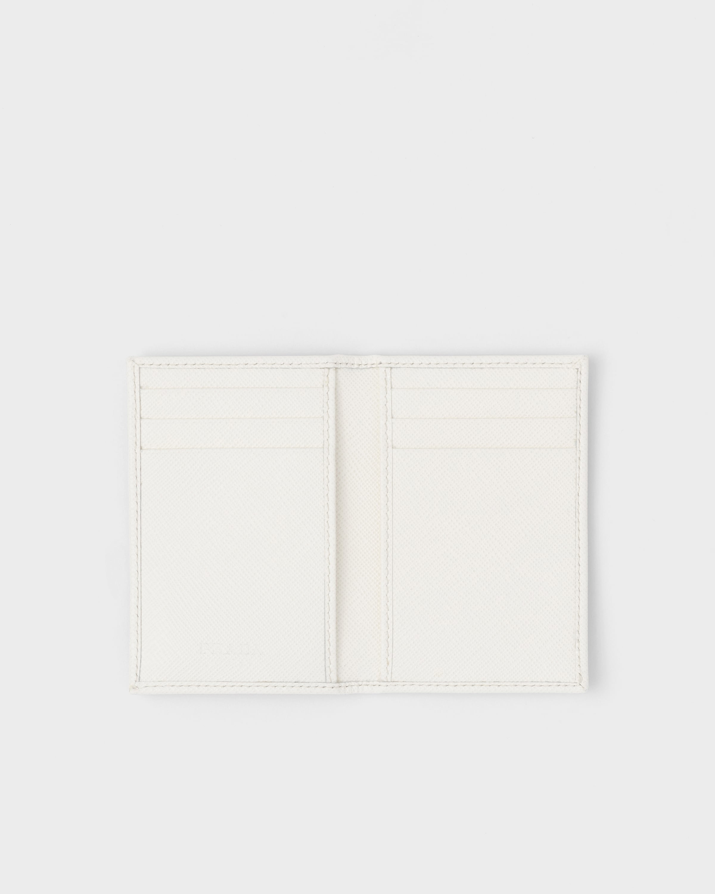 White Saffiano Leather Card Holder | PRADA - United States