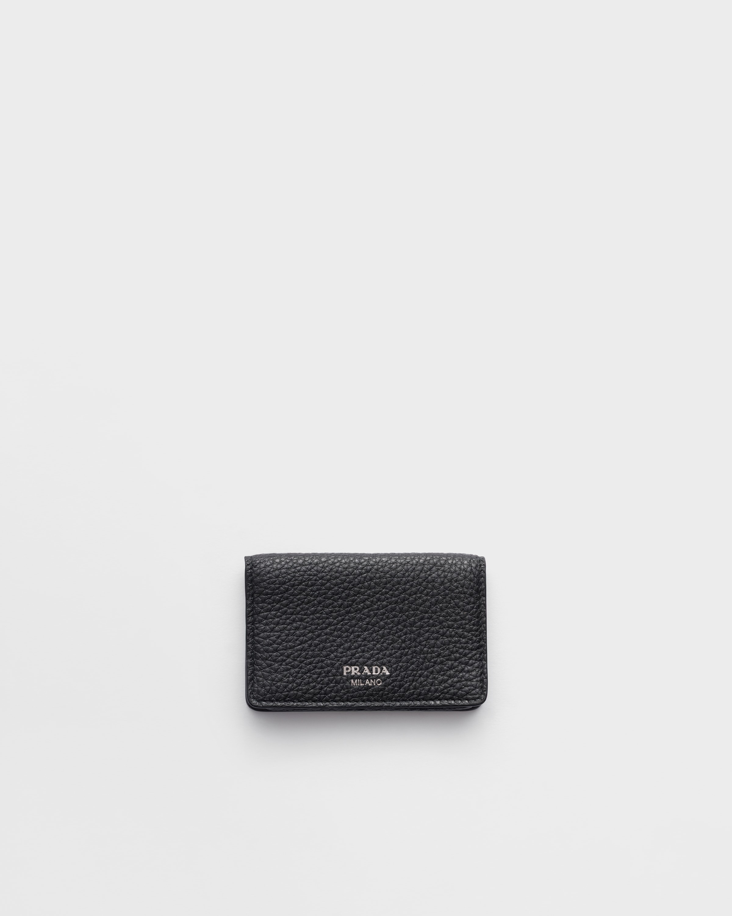 ブラック レザーフラップ カードホルダー | PRADA - 日本